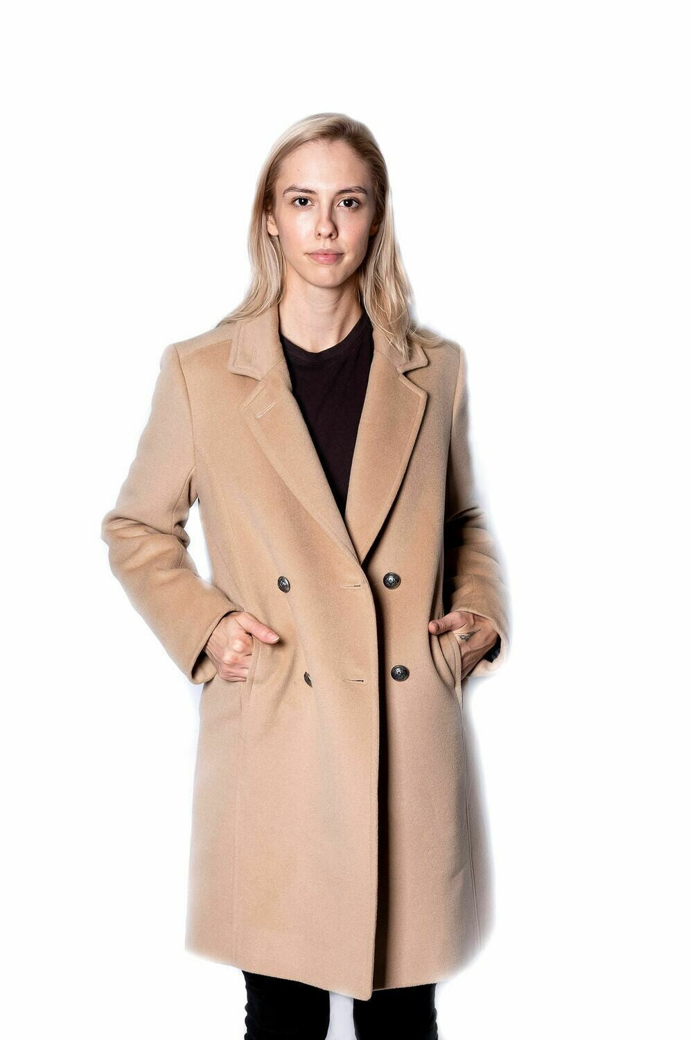 Desloups women's winter coat jacket in 100% wool and lined