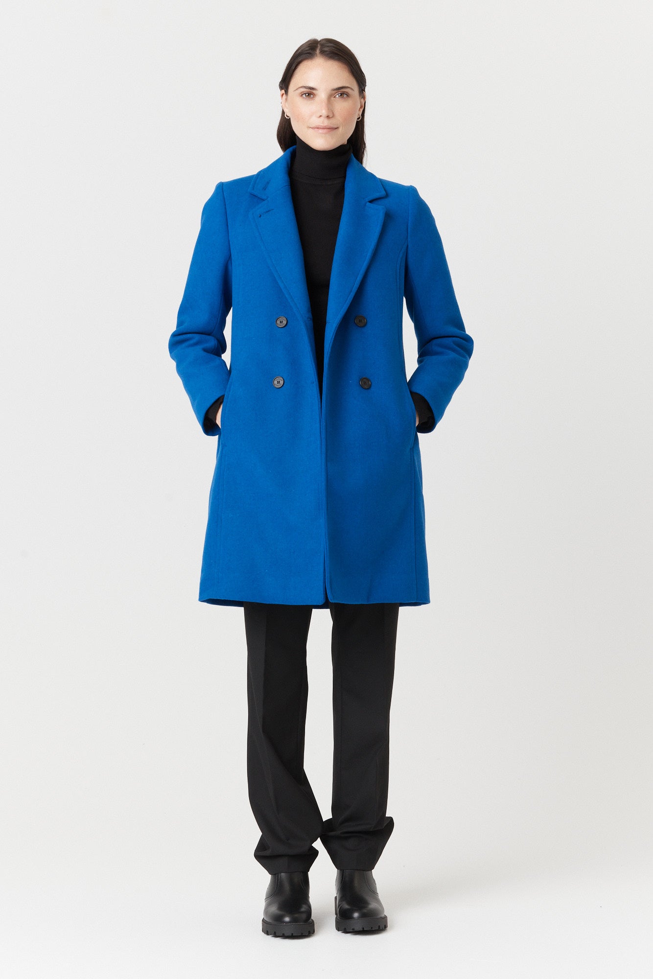 Desloups manteau d'hiver femme veston en 100% laine et doublé