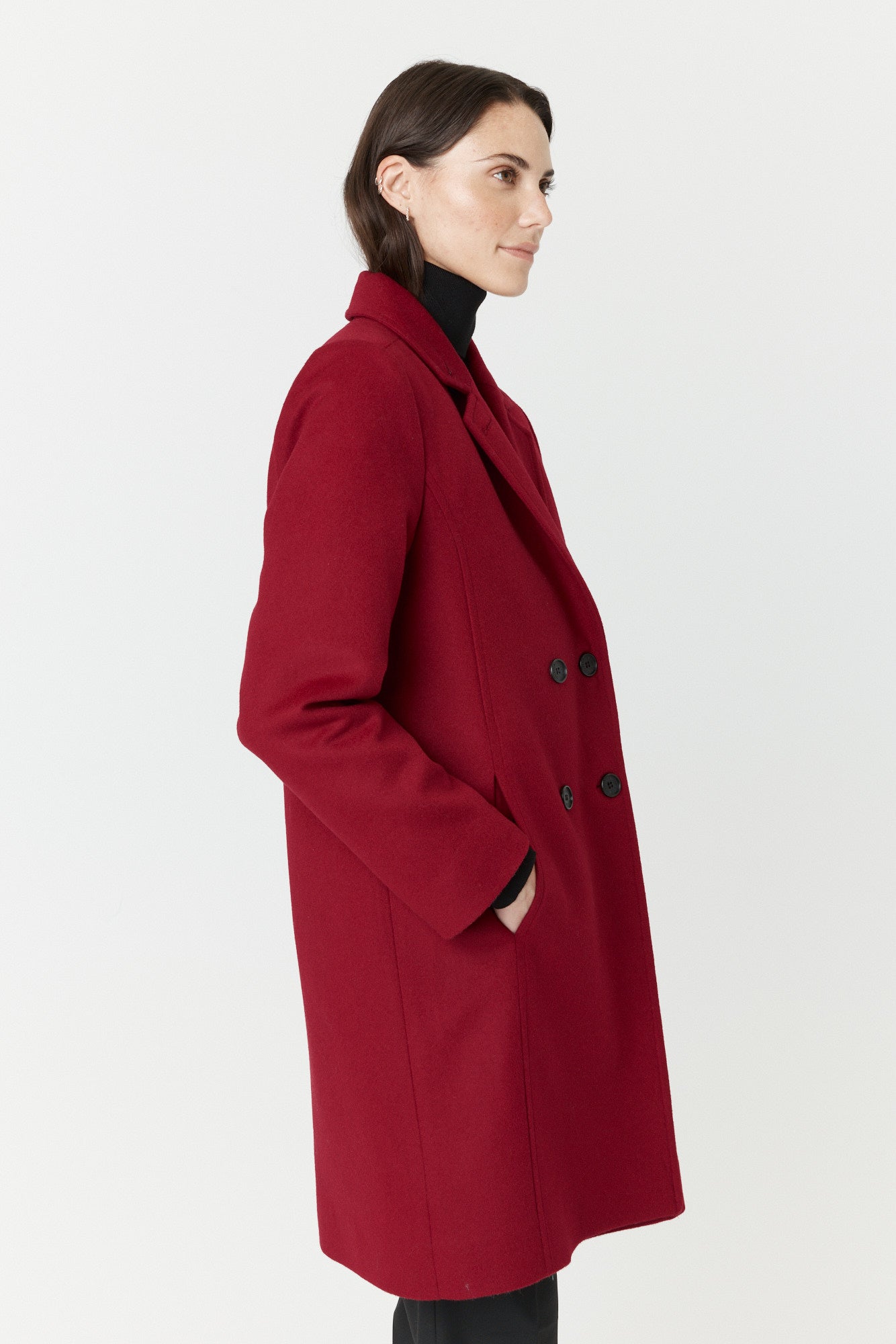 Desloups manteau d'hiver femme veston en 100% laine et doublé