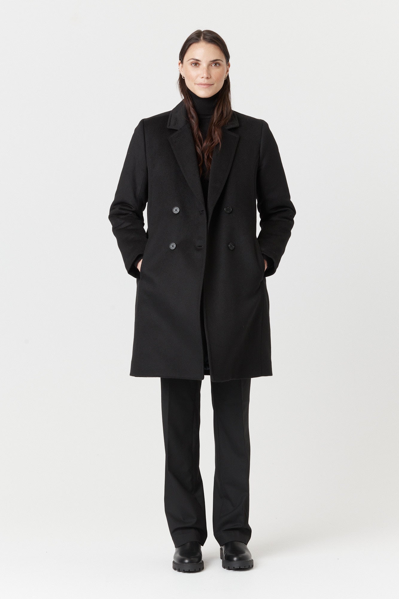 Desloups manteau d'hiver femme veston en 100% laine et doublé