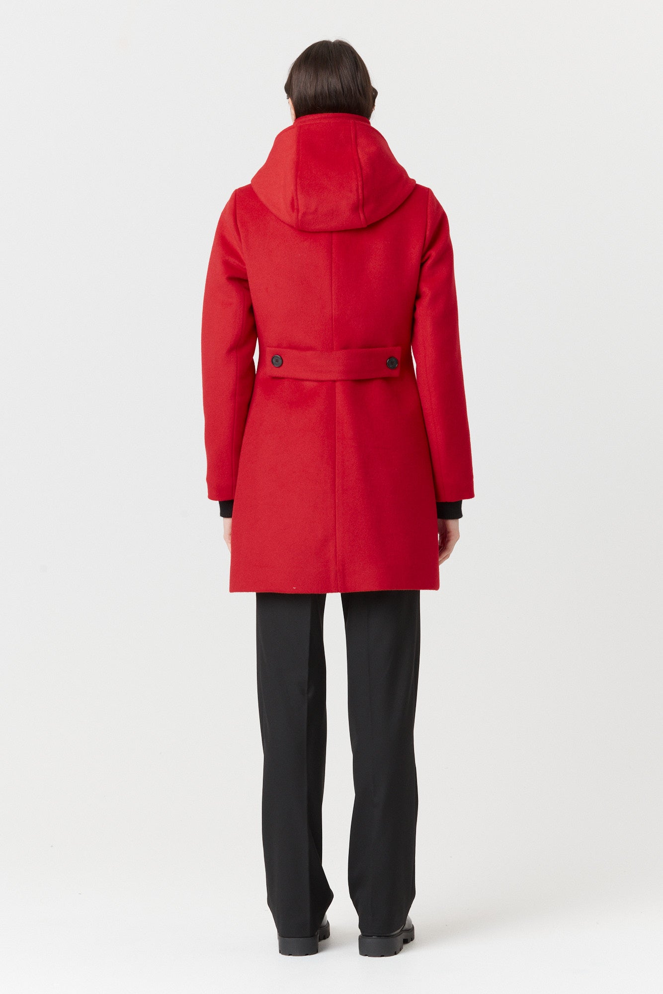Desloups manteau d'hiver pour femme classique ajusté avec fermoir en 100% laine doublé