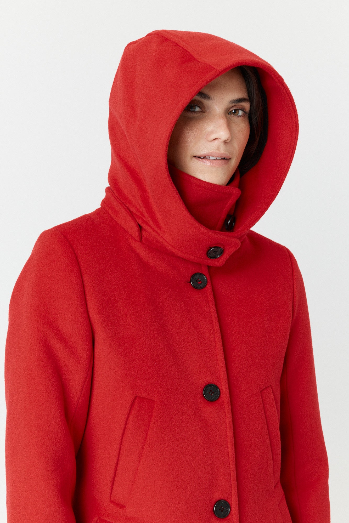 Desloups manteau d'hiver pour femme classique ajusté avec fermoir en 100% laine doublé
