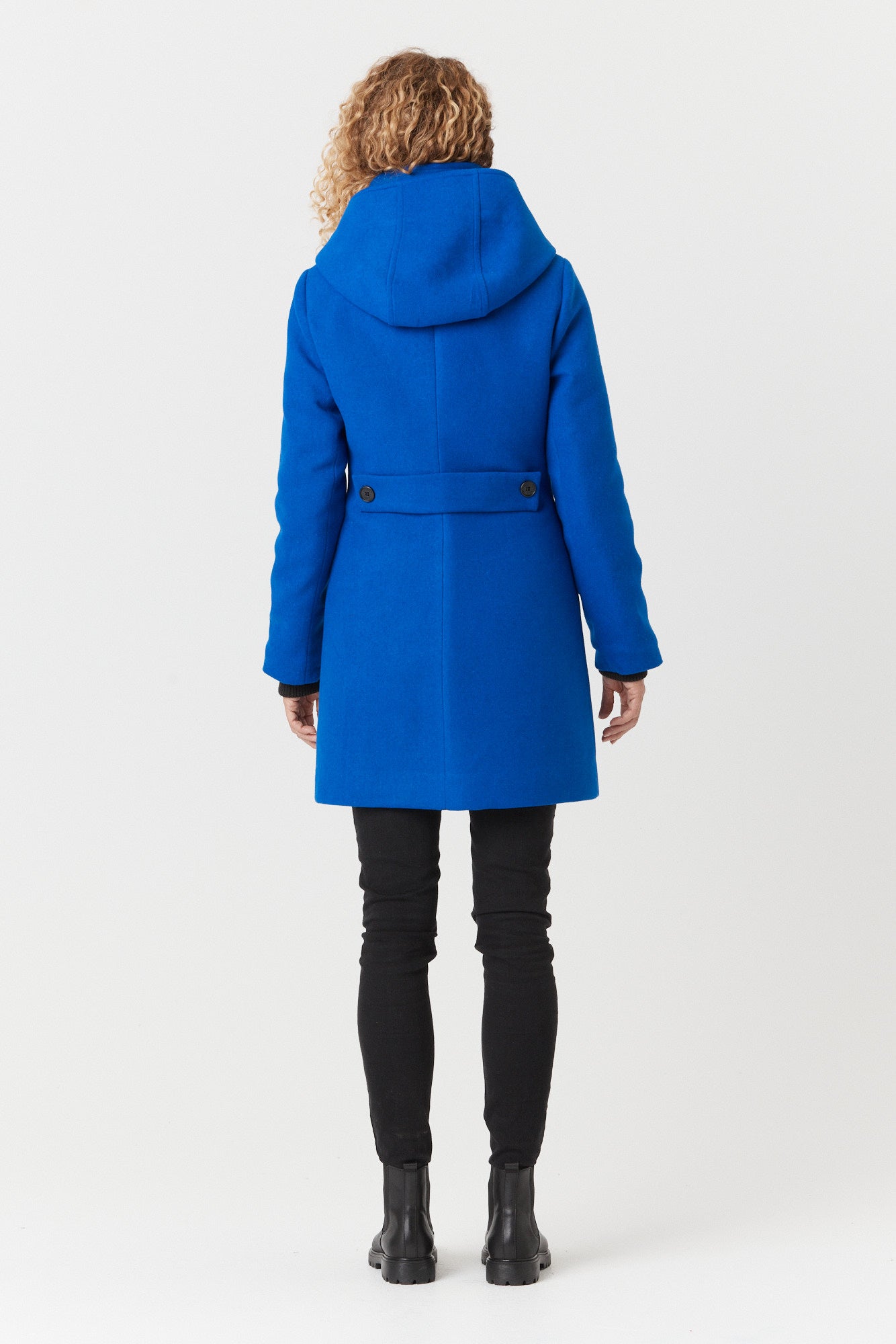 Desloups manteau d'hiver pour femme classique ajusté avec fermoir en 100% laine doublé