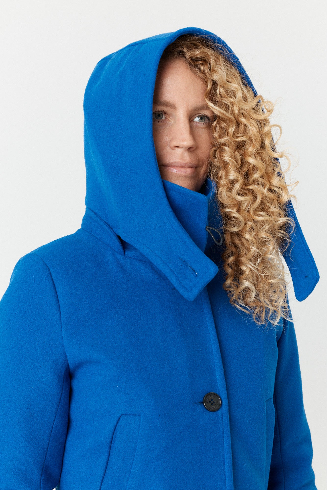 Desloups manteau d'hiver pour femme classique ajusté avec fermoir en 100% laine doublé