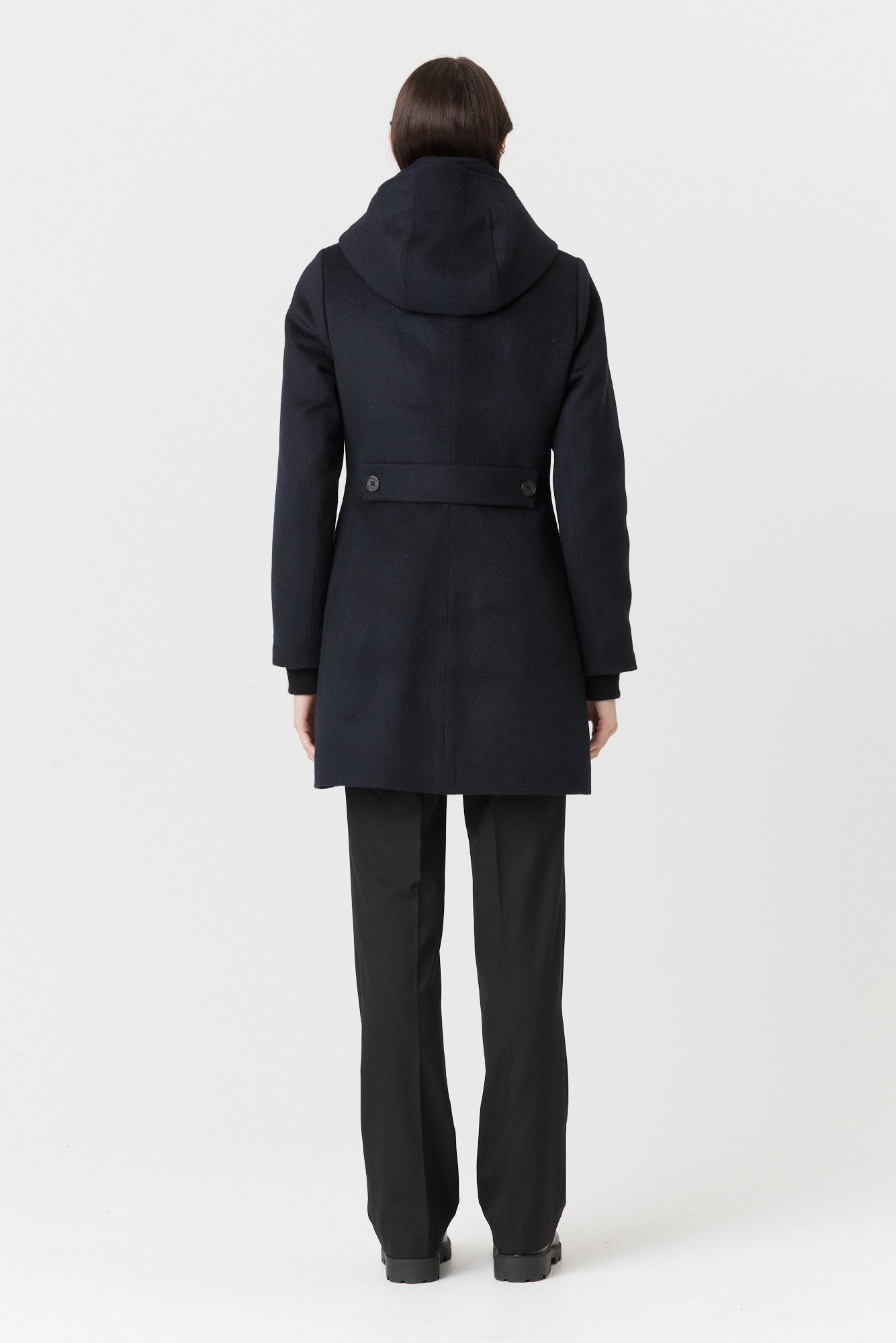 Desloups manteau d'hiver pour femme classique ajusté avec fermoir en 100% laine doublé