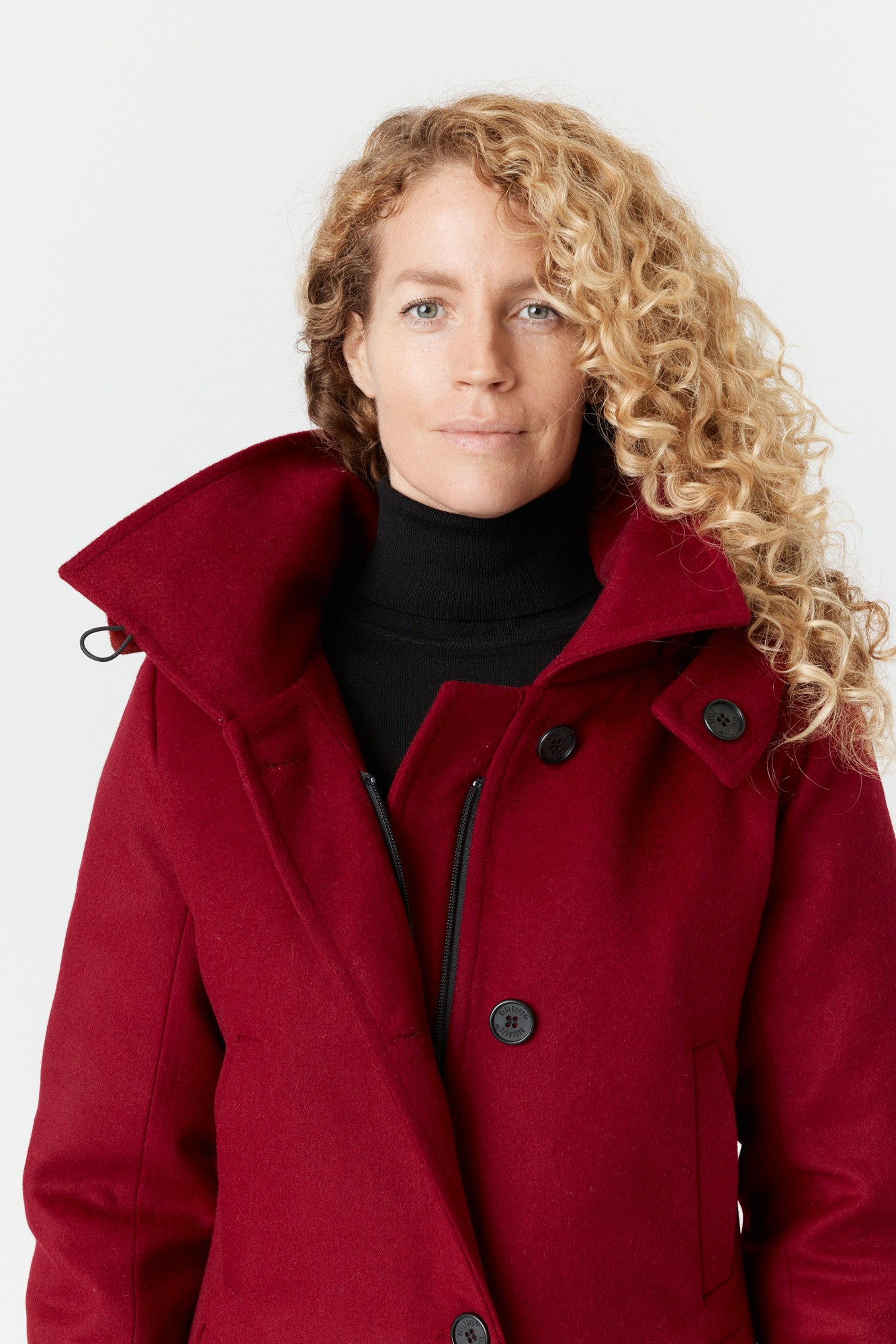 Desloups manteau d'hiver pour femme classique ajusté avec fermoir en 100% laine doublé