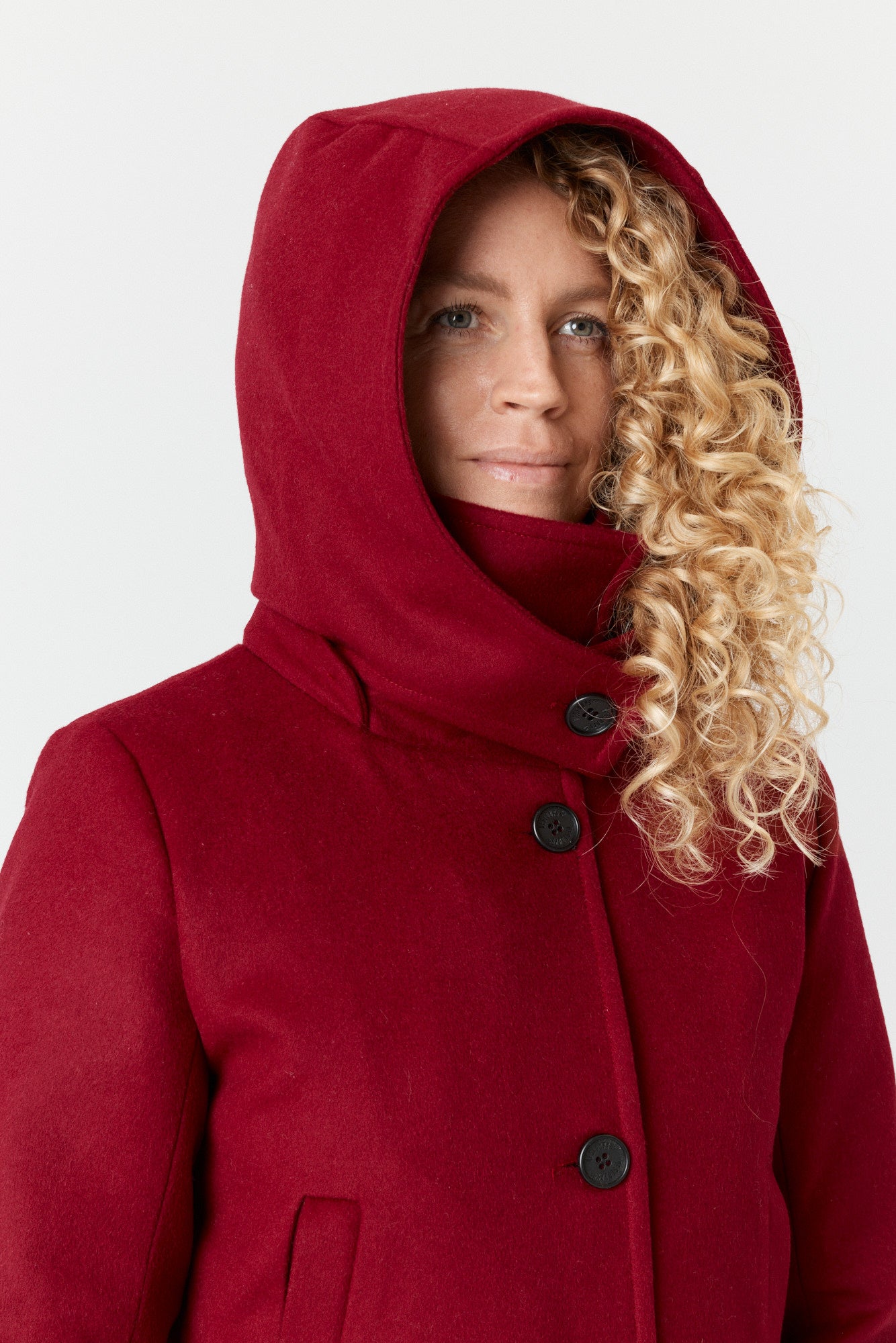 Desloups manteau d'hiver pour femme classique ajusté avec fermoir en 100% laine doublé