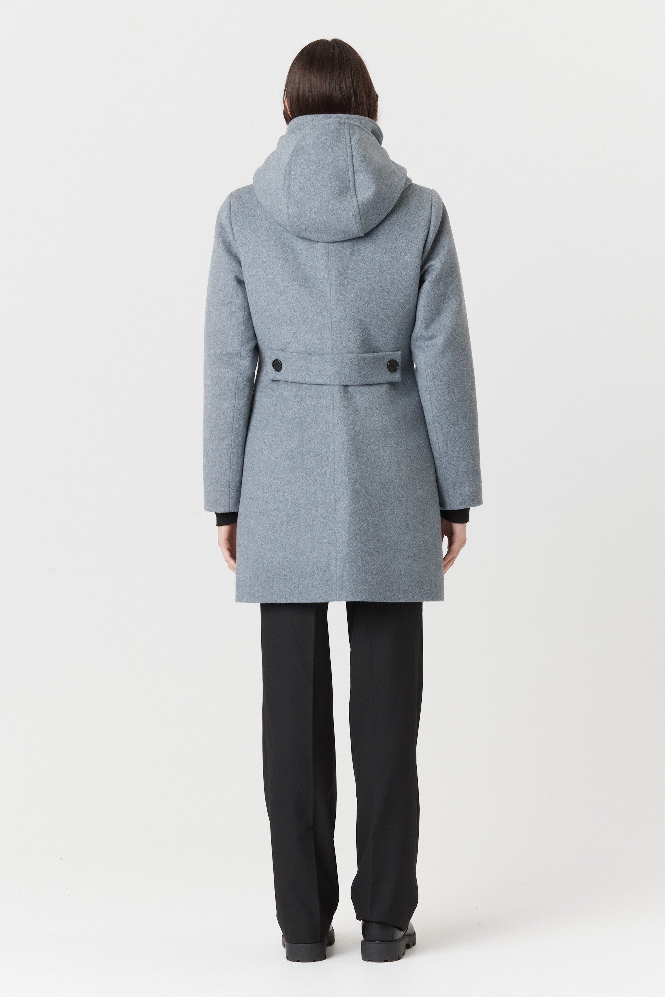 Desloups manteau d'hiver pour femme classique ajusté avec fermoir en 100% laine doublé