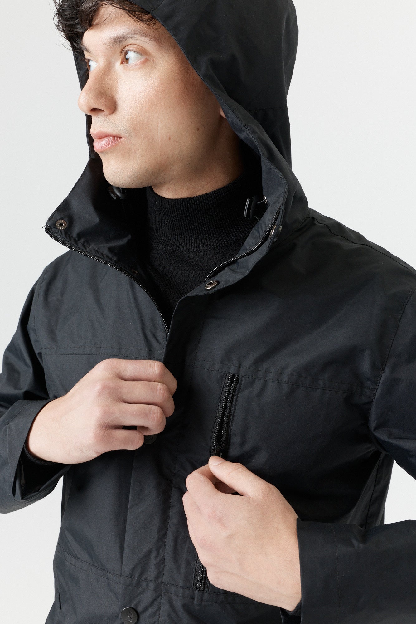 Desloups manteau mi-saison imperméable urbain avec capuchon pour homme