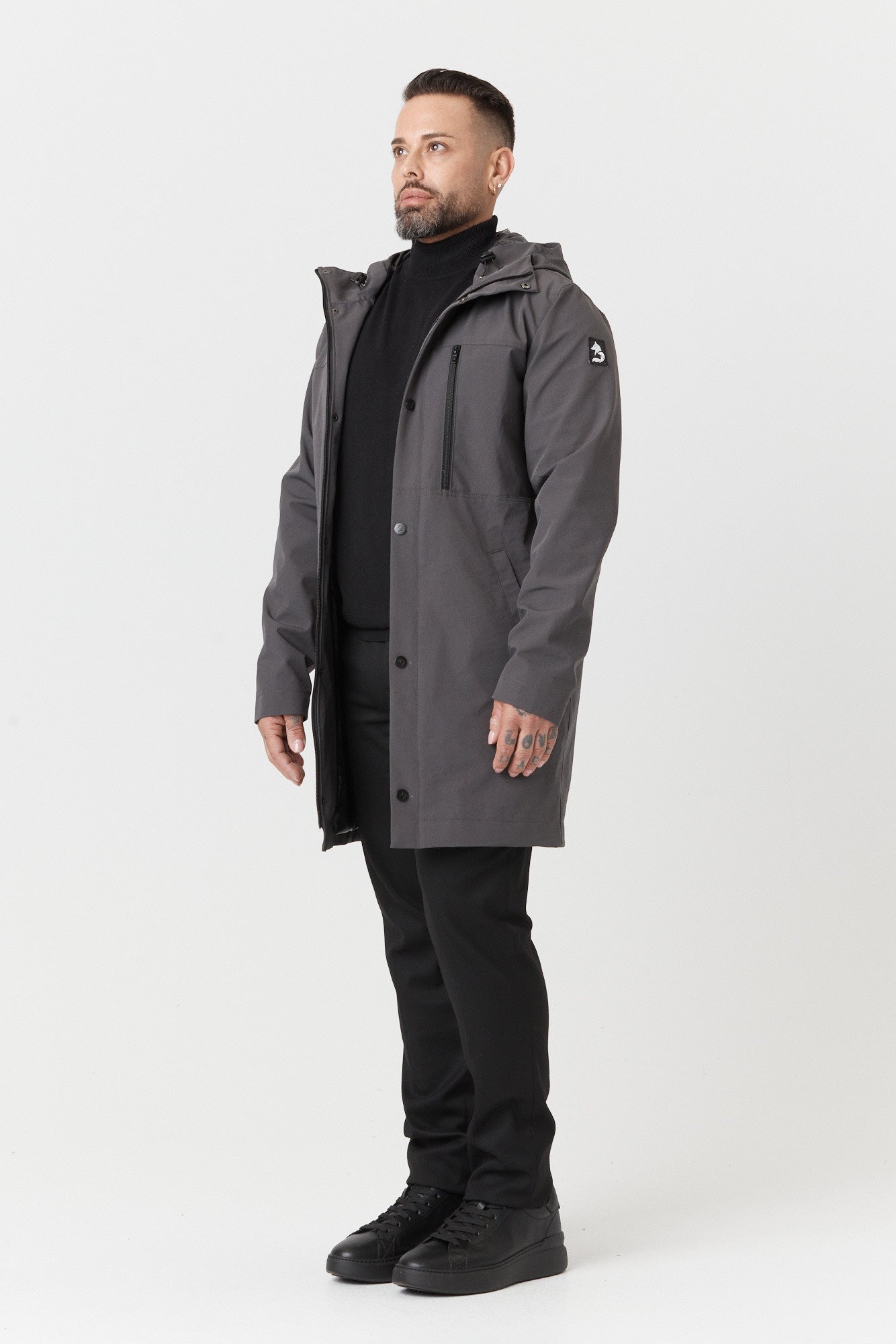 Desloups manteau mi-saison imperméable urbain avec capuchon pour homme