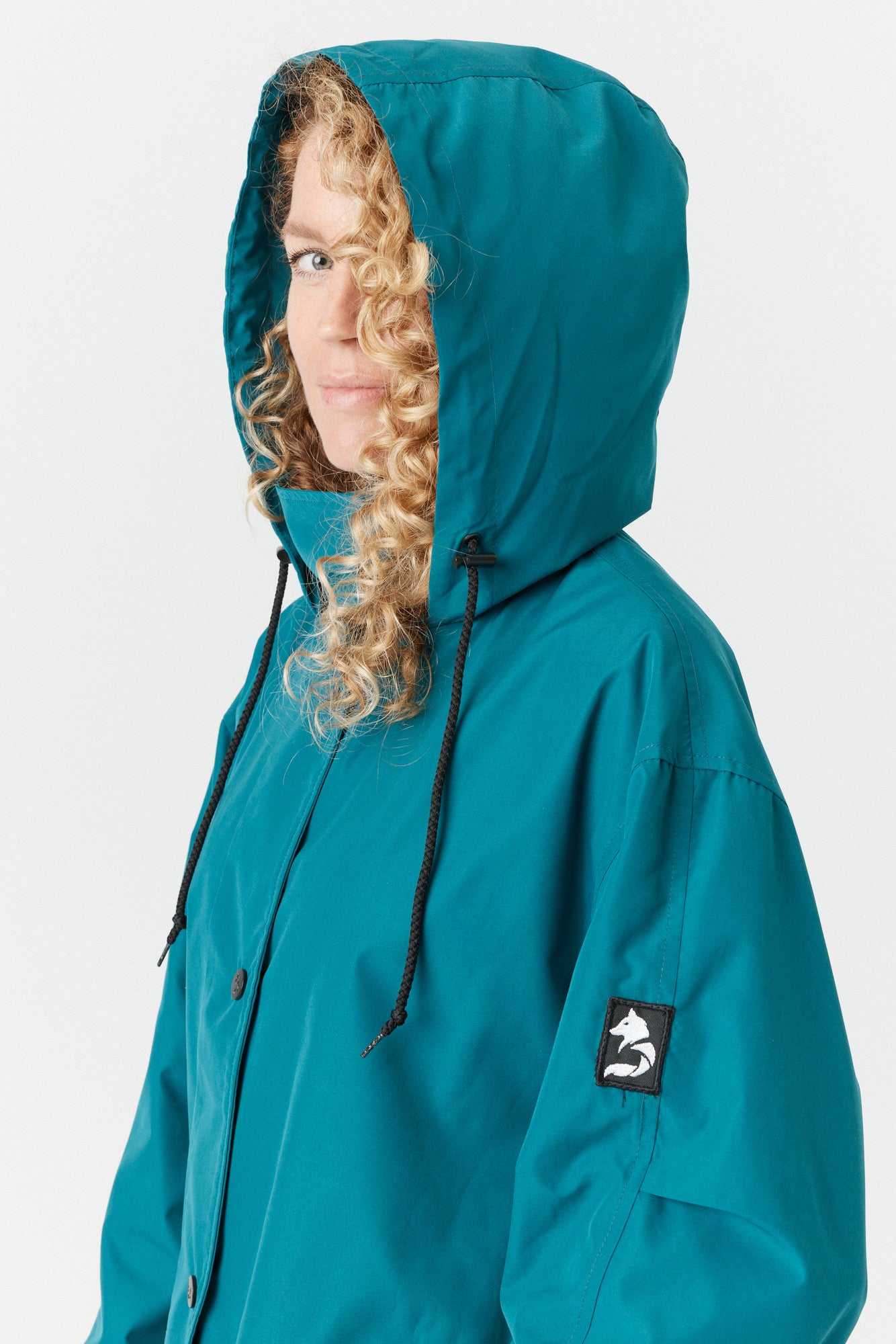 Desloups manteau mi-saison imperméable urbain avec capuchon, ample avec ceinture pour femme-