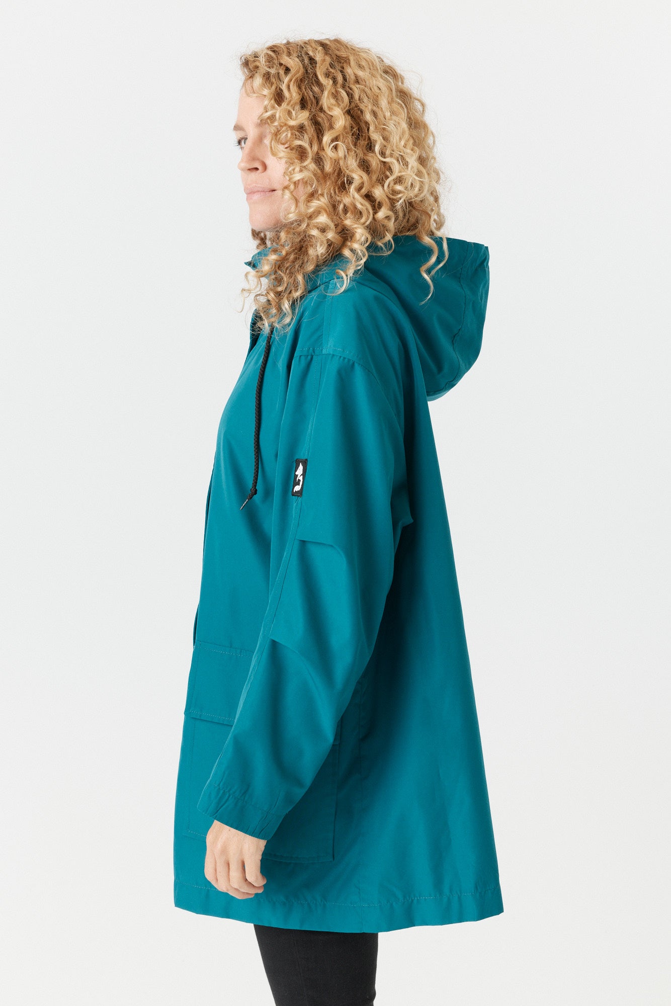 Desloups manteau mi-saison imperméable urbain avec capuchon, ample avec ceinture pour femme-