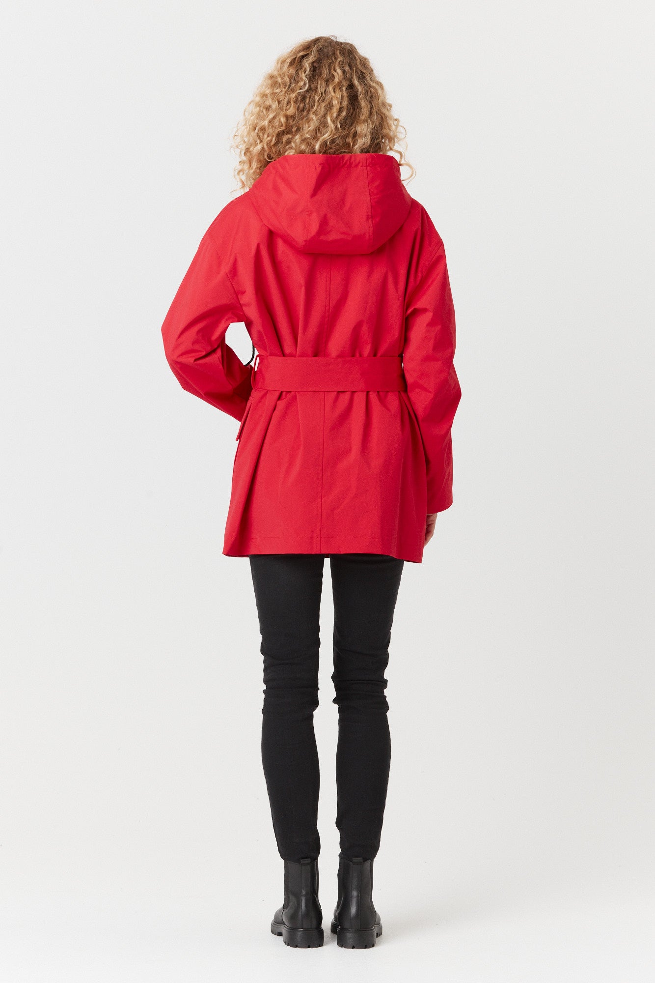 Desloups manteau mi-saison imperméable urbain avec capuchon, ample avec ceinture pour femme-