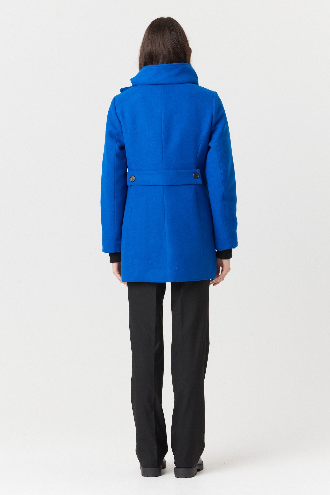 Desloups manteau d'hiver pour femme asymétrique en 100% laine doublé