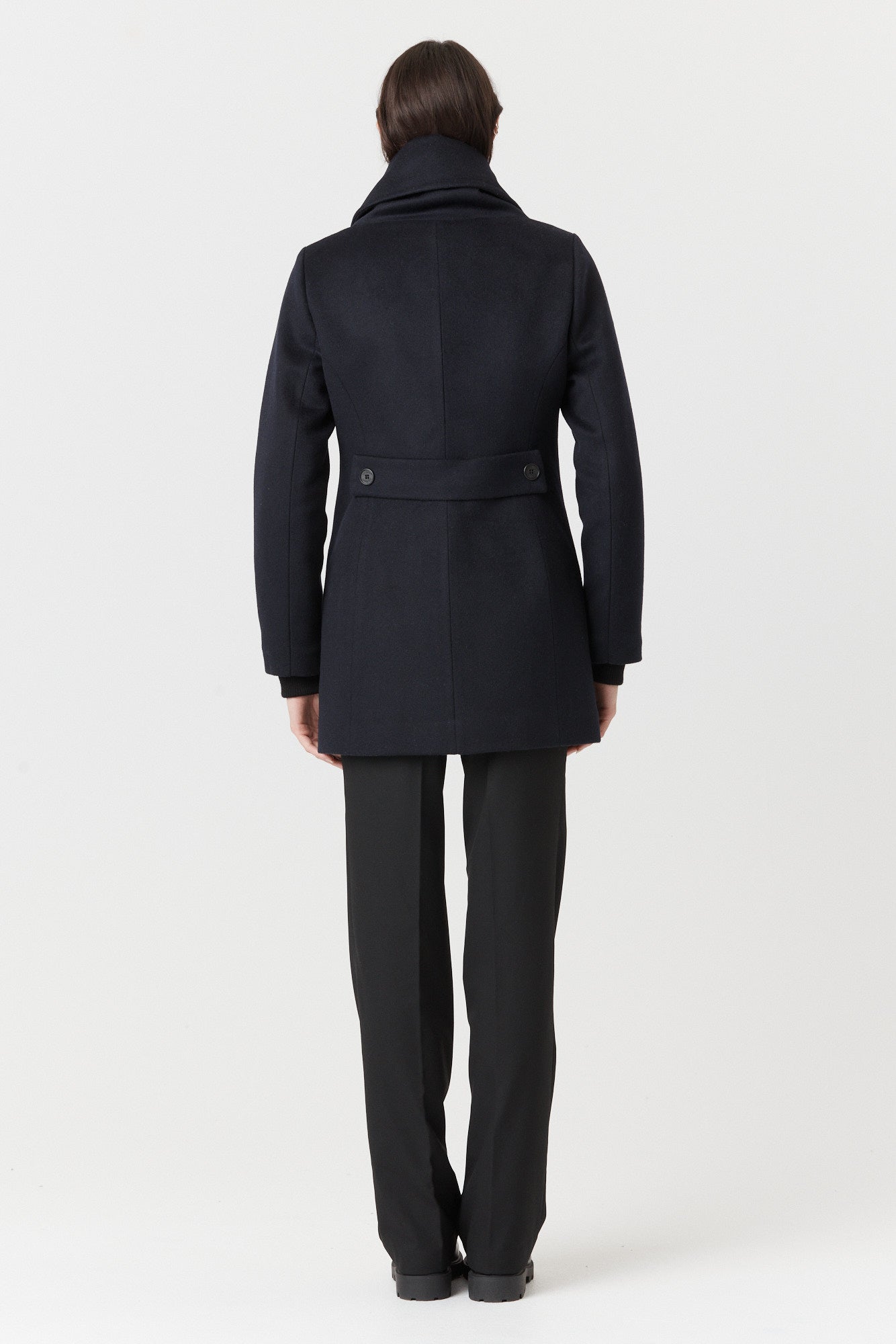 Desloups manteau d'hiver pour femme asymétrique en 100% laine doublé