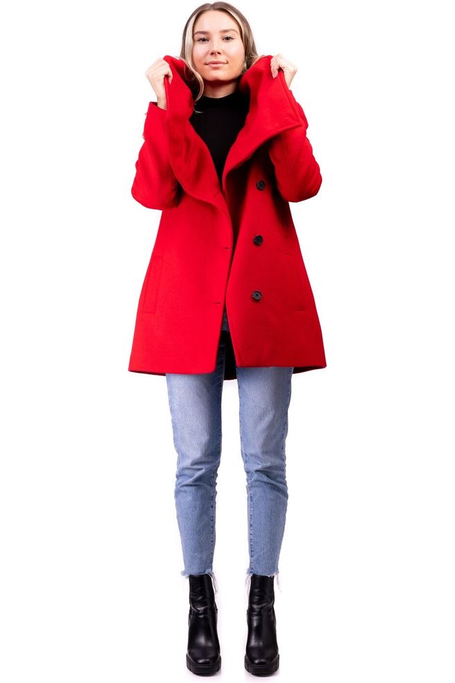 Desloups winter coat for women asymmetrical in 100% lined wool 