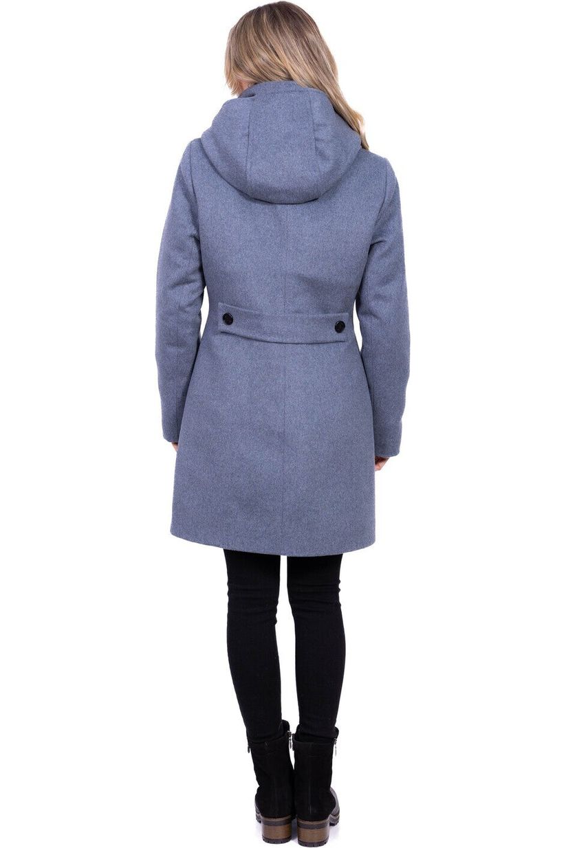 Desloups classic fitted women's winter coat with clasp in 100% lined wool 