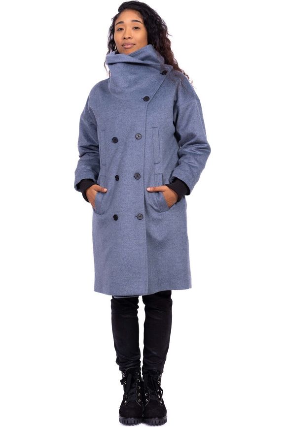 Desloups manteau d'hiver femme oversize double boutonnage en 100% laine et doublé