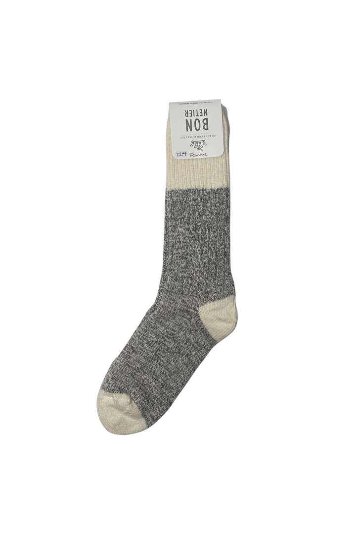 BONNETIER - Bas Chalet Gris/Blanc - Femme