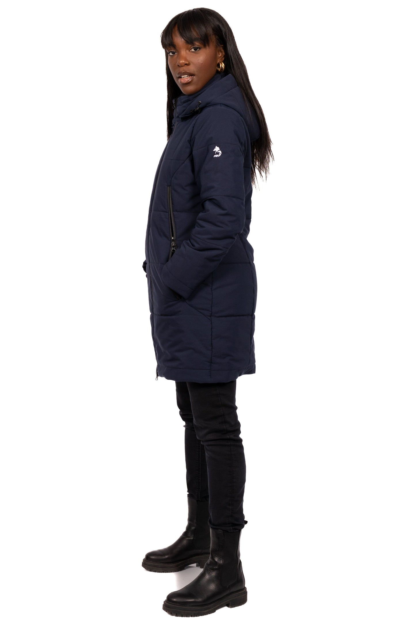 Desloups mid-length semi-fitted women's parka in Isosoft 250g