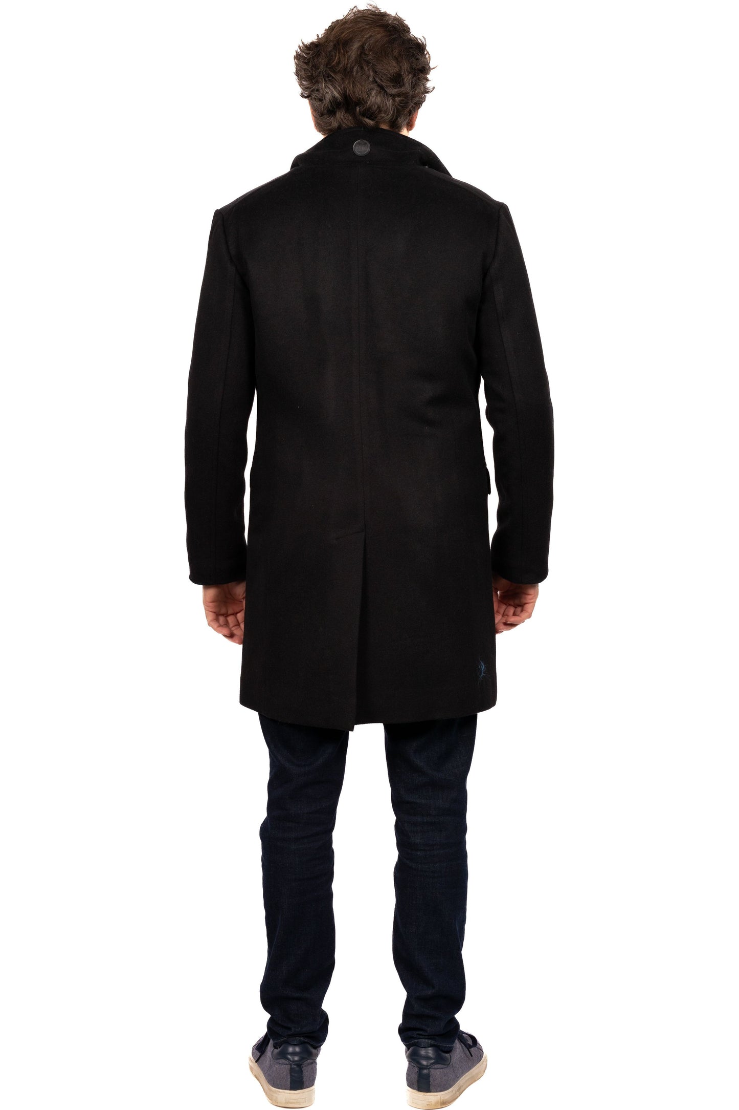 Desloups manteau d'hiver homme double boutonnage en 100% laine et doublé