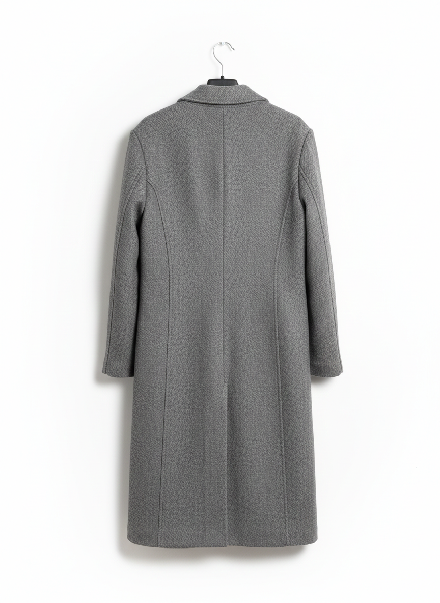 Manteau d'hiver style veston homme très long semi-ajusté en 100% laine et doublé Pré-vente #DLM-509L