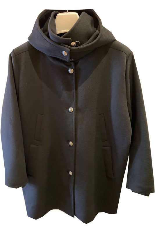 SOLDE ÉCHANTILLON - manteau femme lainage classique noir - 3X