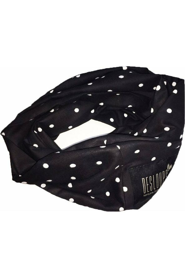 Black polka dot infinity scarf