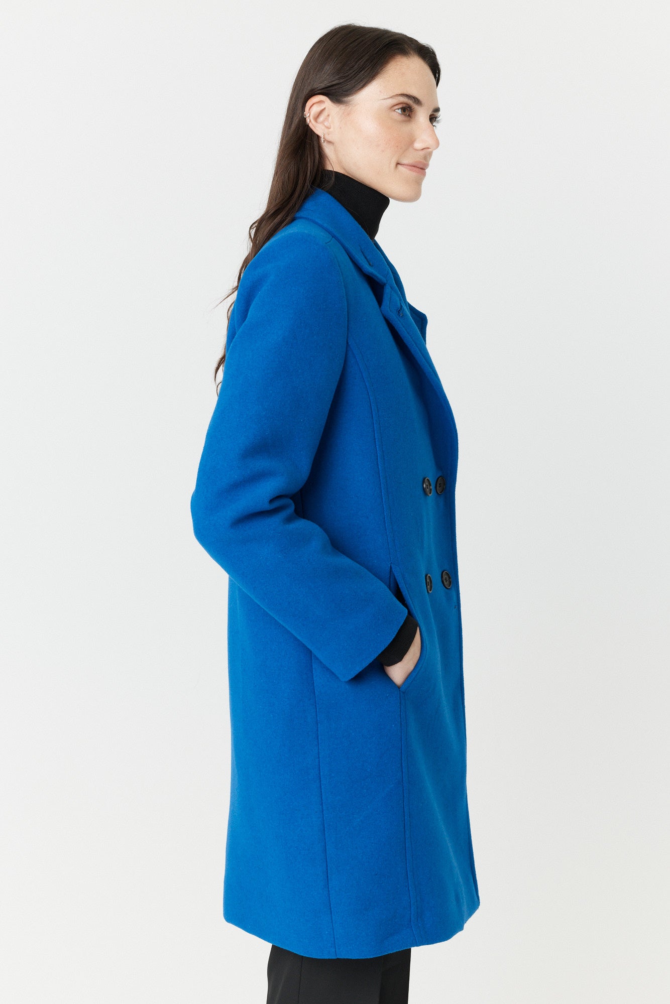 Desloups manteau d'hiver femme veston en 100% laine et doublé