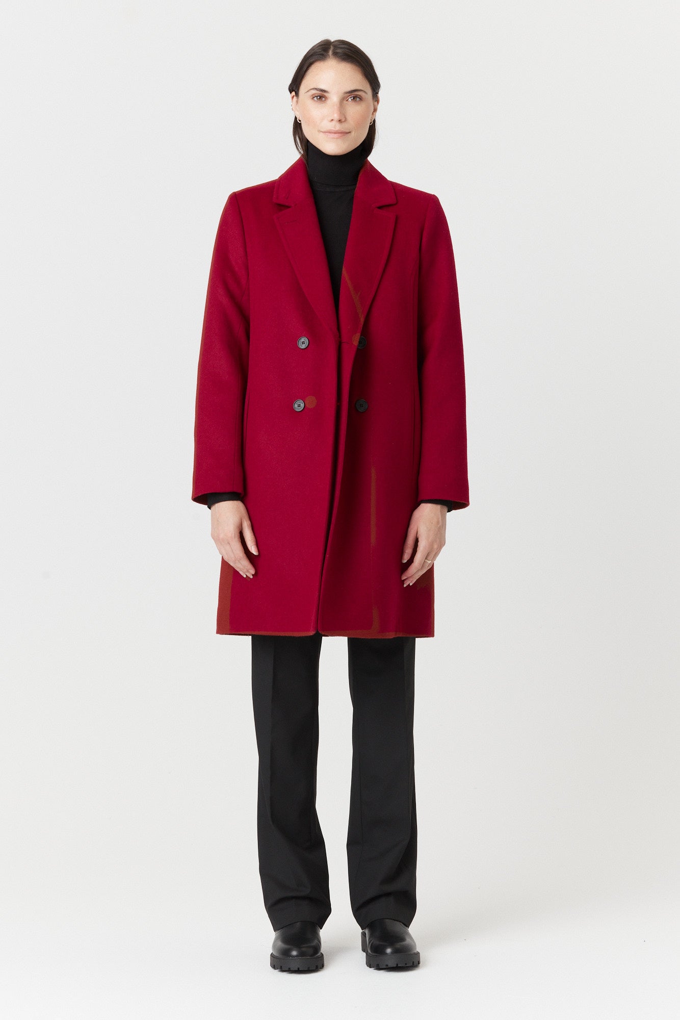 Desloups manteau d'hiver femme veston en 100% laine et doublé