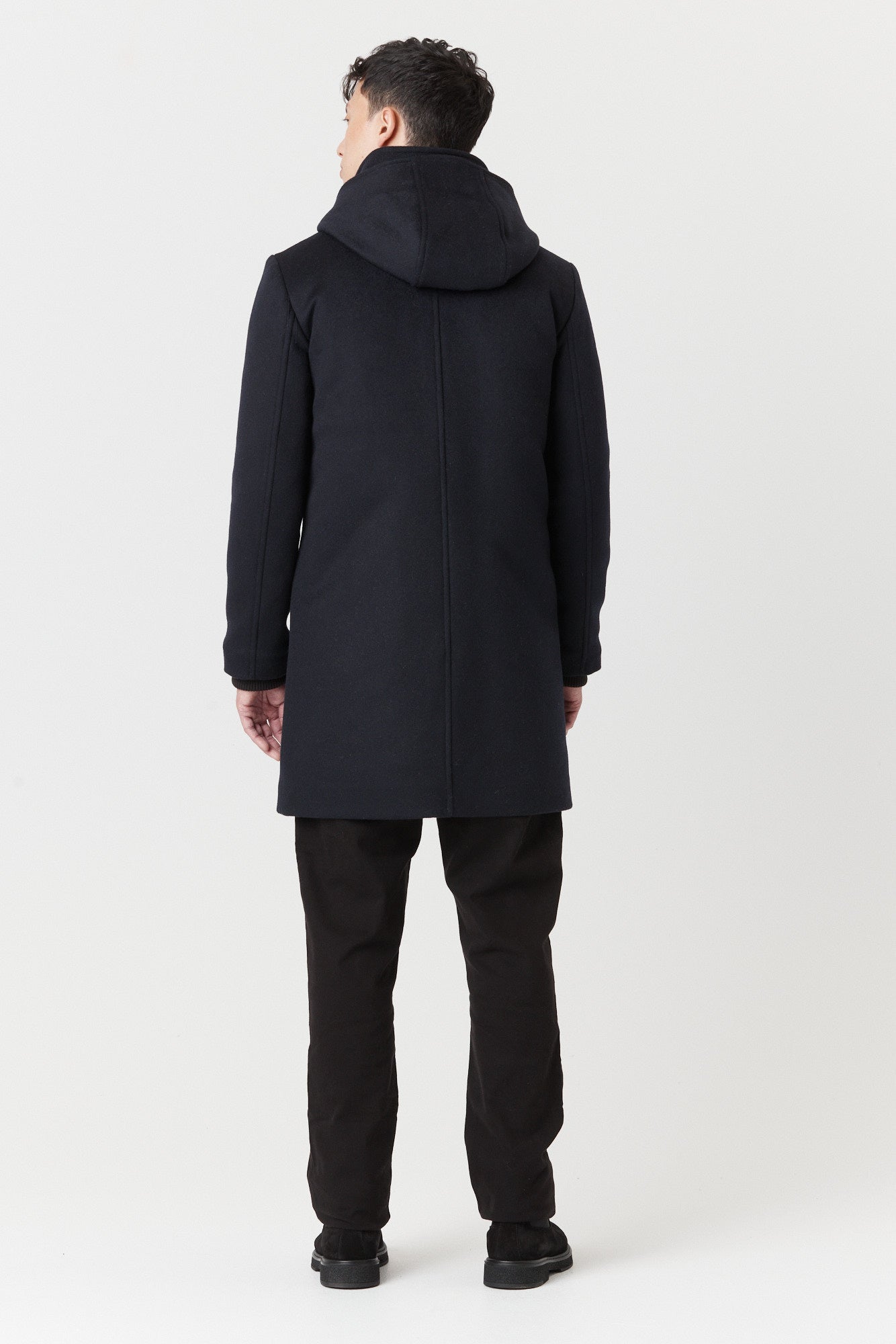 Desloups Canadian winter coat for men with clasp and hood in 100% lined wool 