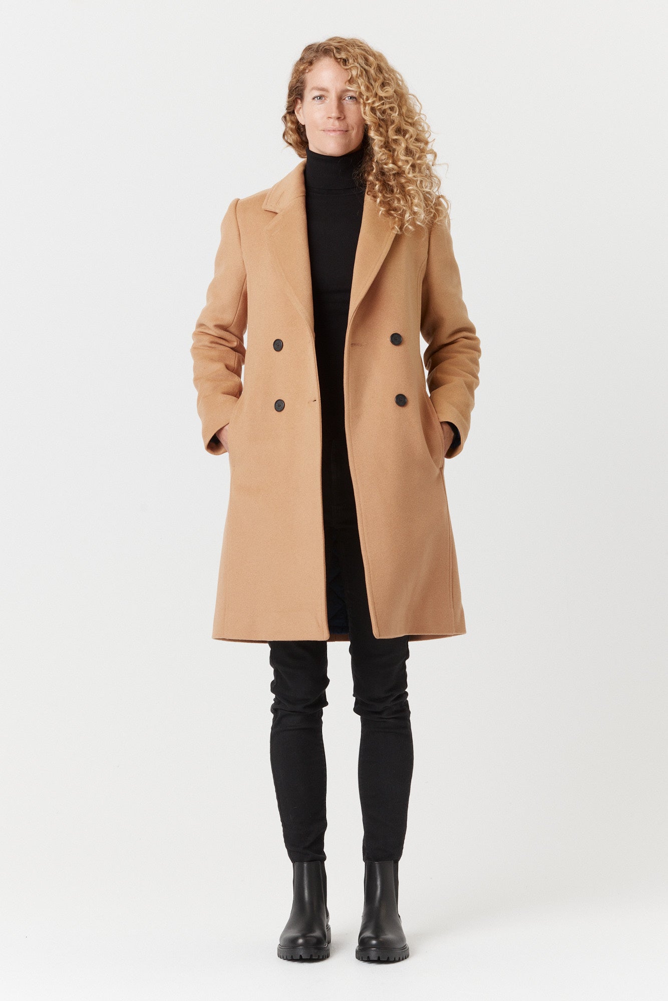 Desloups manteau d'hiver femme veston en 100% laine et doublé