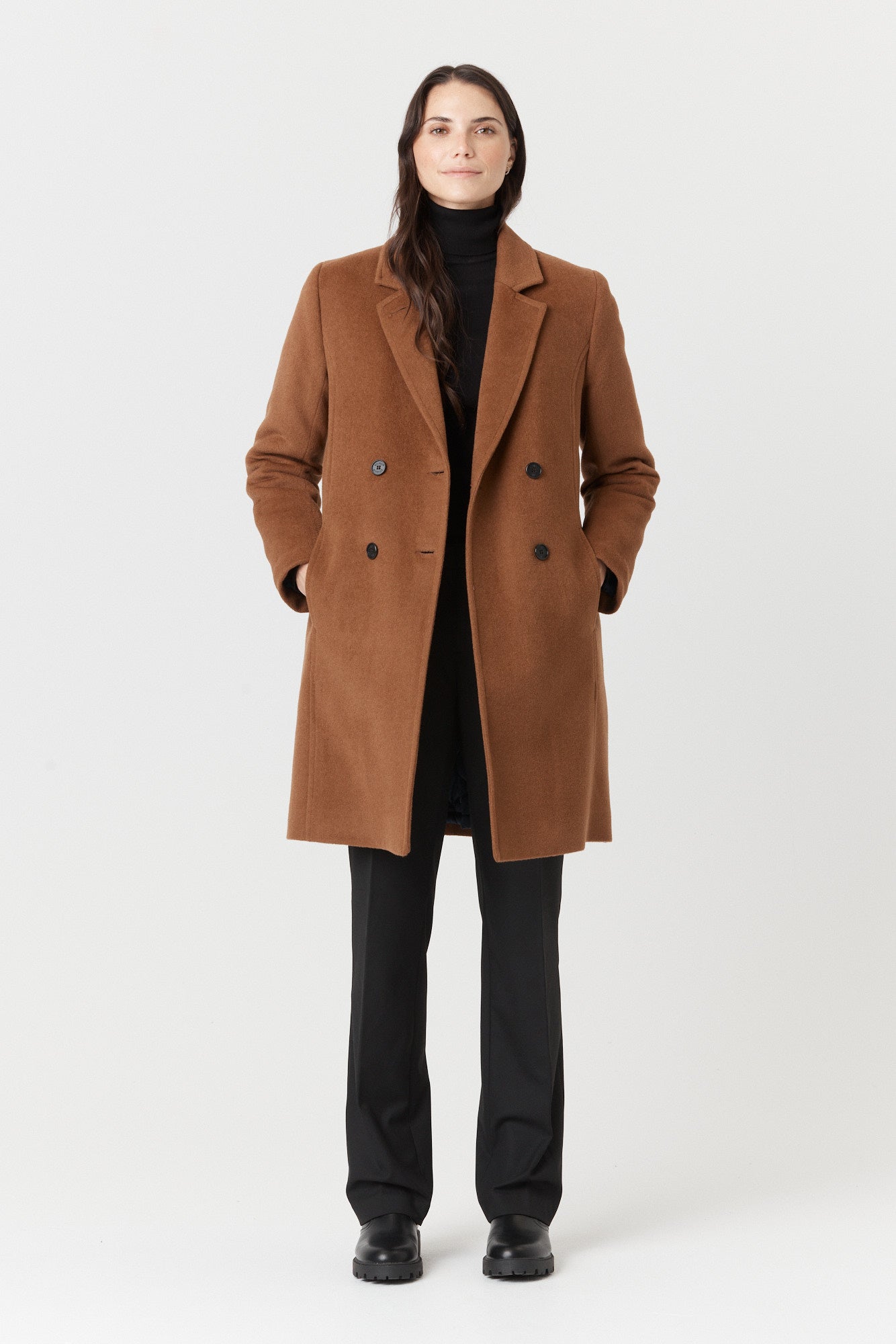 Desloups manteau d'hiver femme veston en 100% laine et doublé
