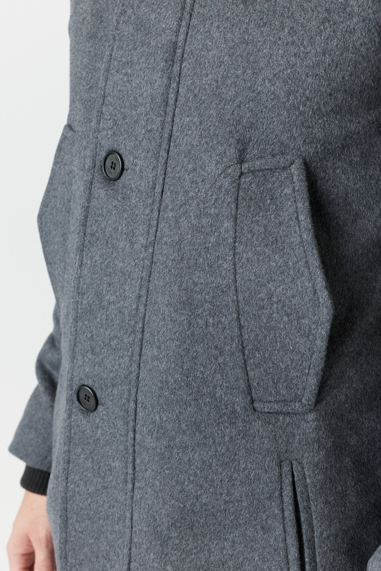 Men's long double-breasted winter coat in 100% wool – Desloups #DLM-50