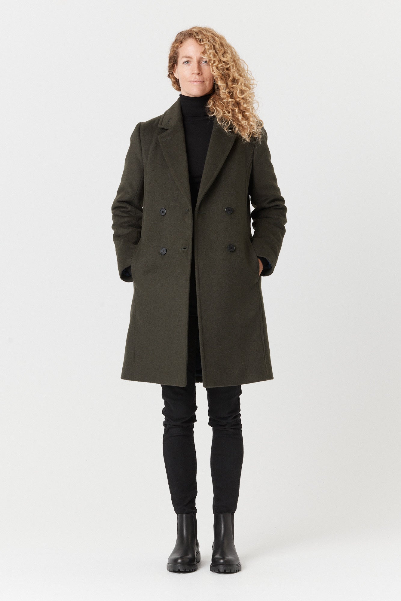 Desloups manteau d'hiver femme veston en 100% laine et doublé