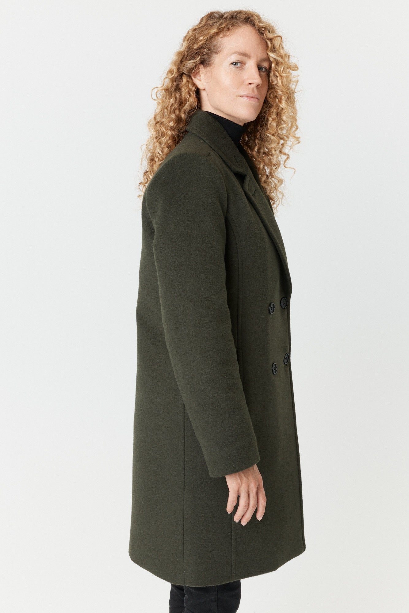 Desloups manteau d'hiver femme veston en 100% laine et doublé