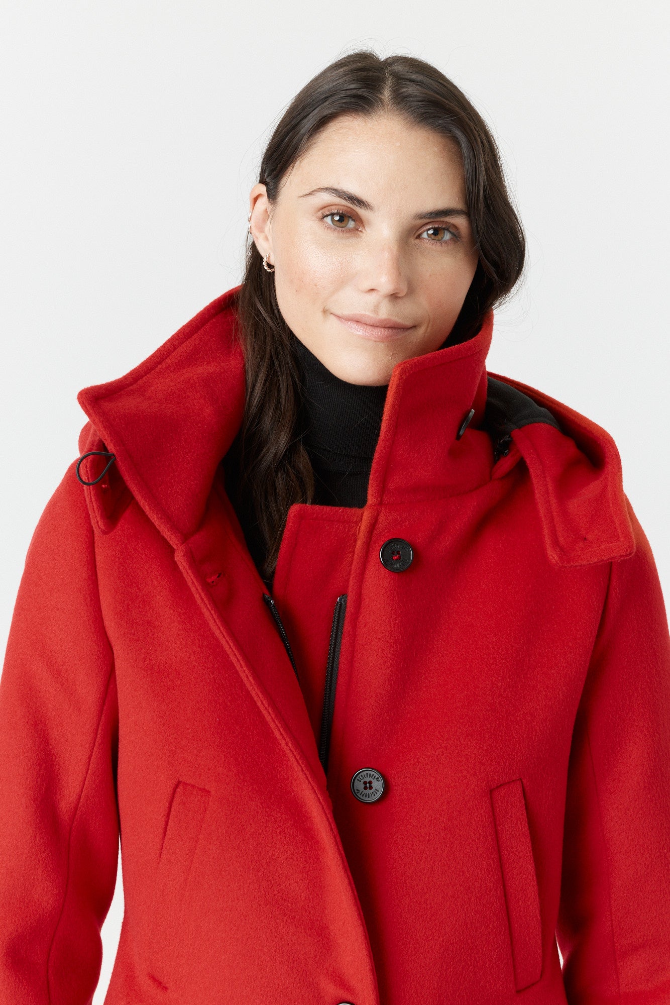 Desloups manteau d'hiver pour femme classique ajusté avec fermoir en 100% laine doublé