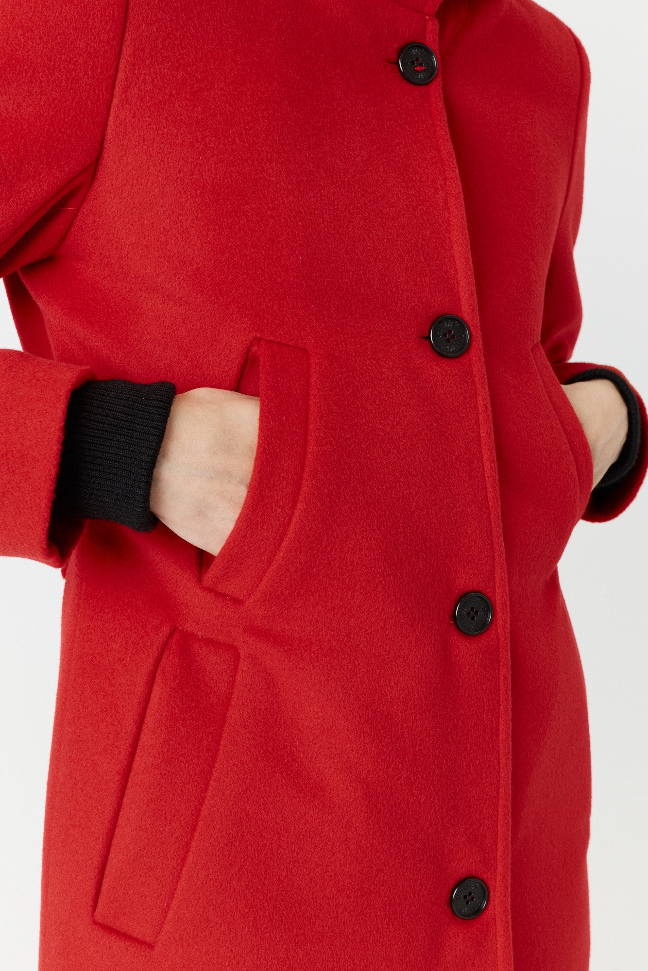 Desloups manteau d'hiver pour femme classique ajusté avec fermoir en 100% laine doublé
