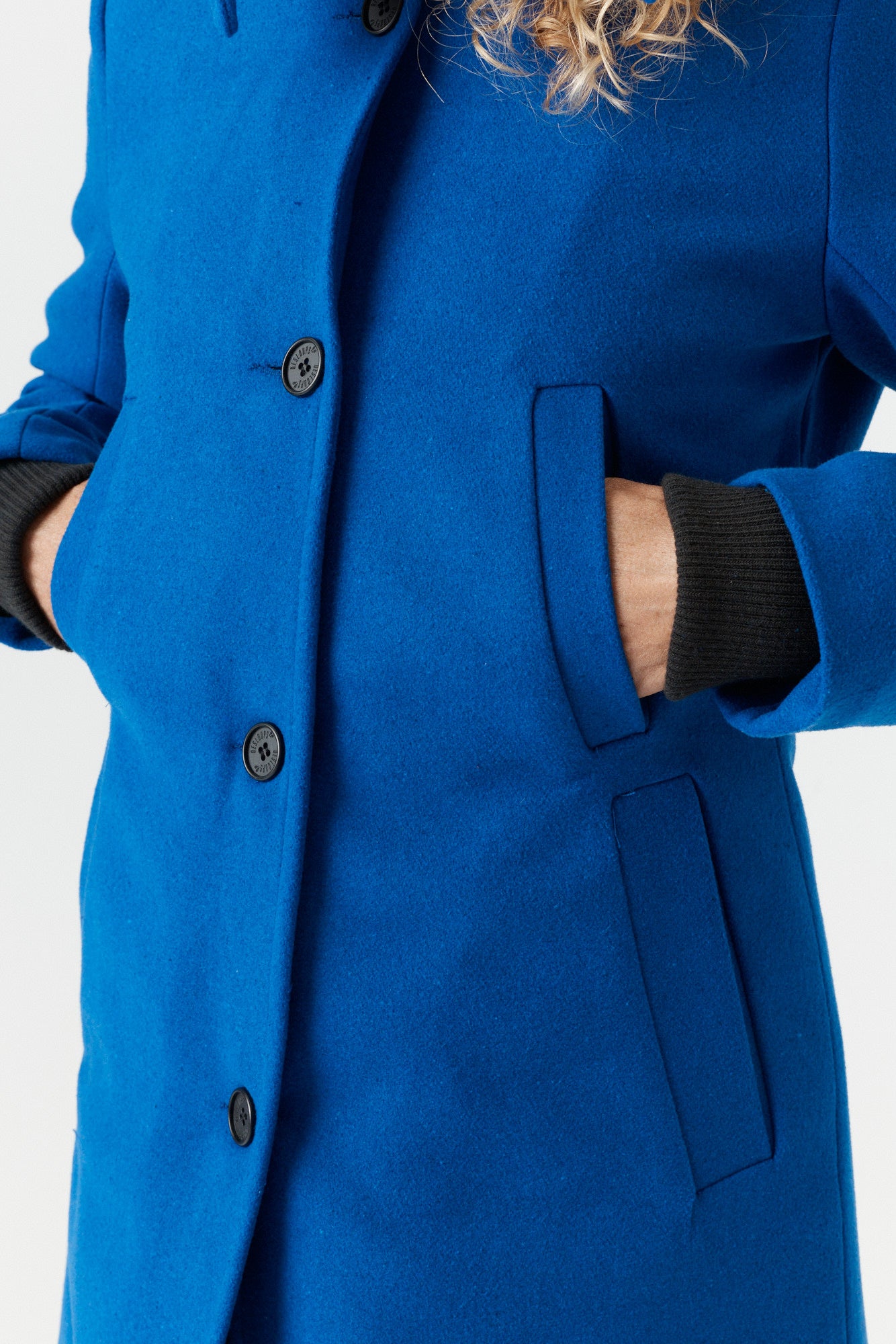 Desloups manteau d'hiver pour femme classique ajusté avec fermoir en 100% laine doublé