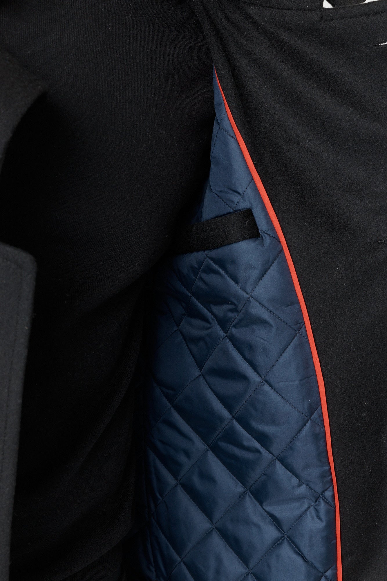 Desloups men's asymmetrical winter coat with detachable hood in 100% wool and lined