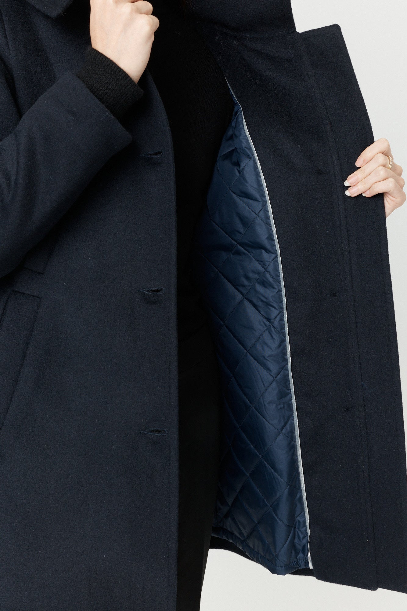 Desloups manteau d'hiver pour femme classique ajusté avec fermoir en 100% laine doublé