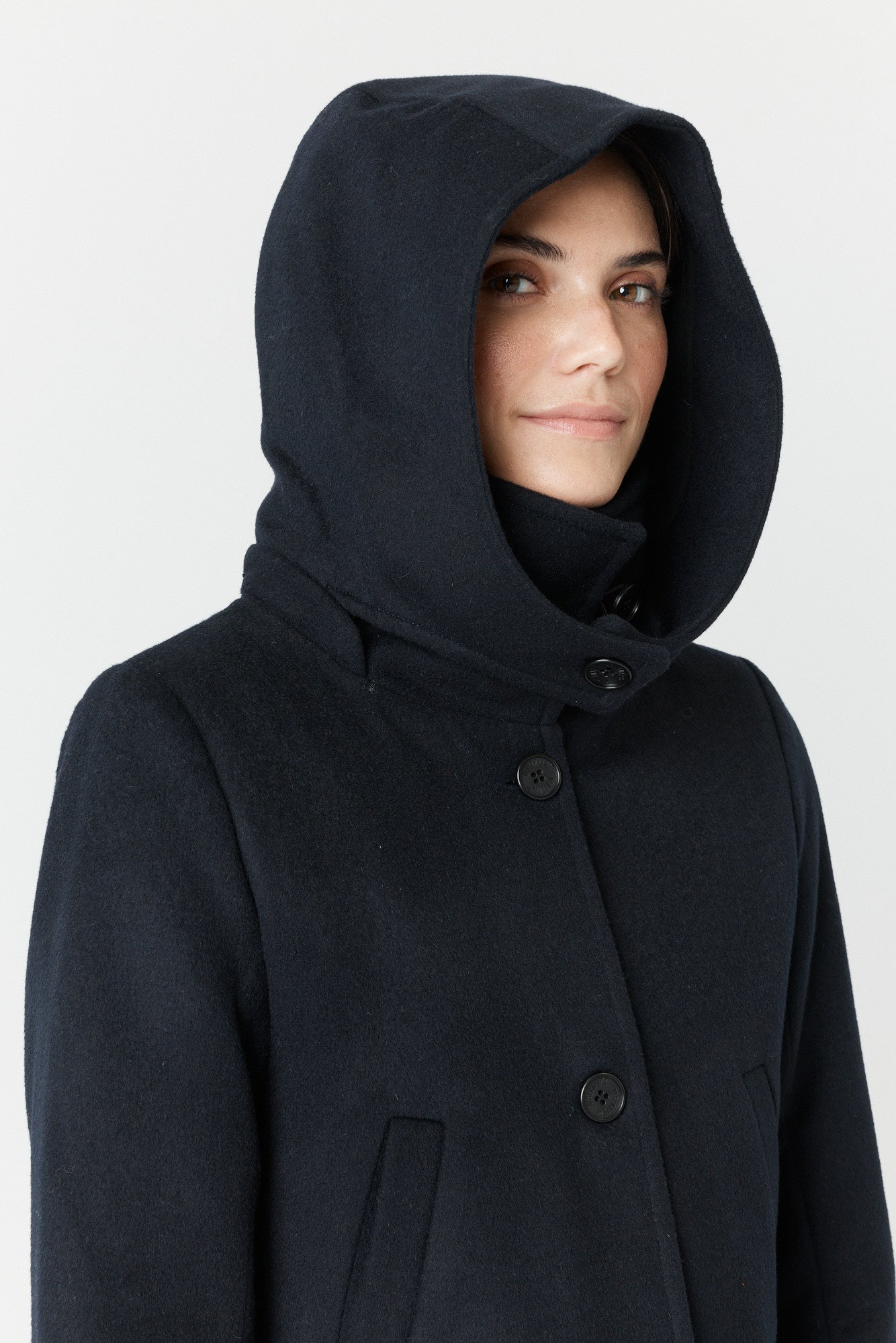 Desloups manteau d'hiver pour femme classique ajusté avec fermoir en 100% laine doublé