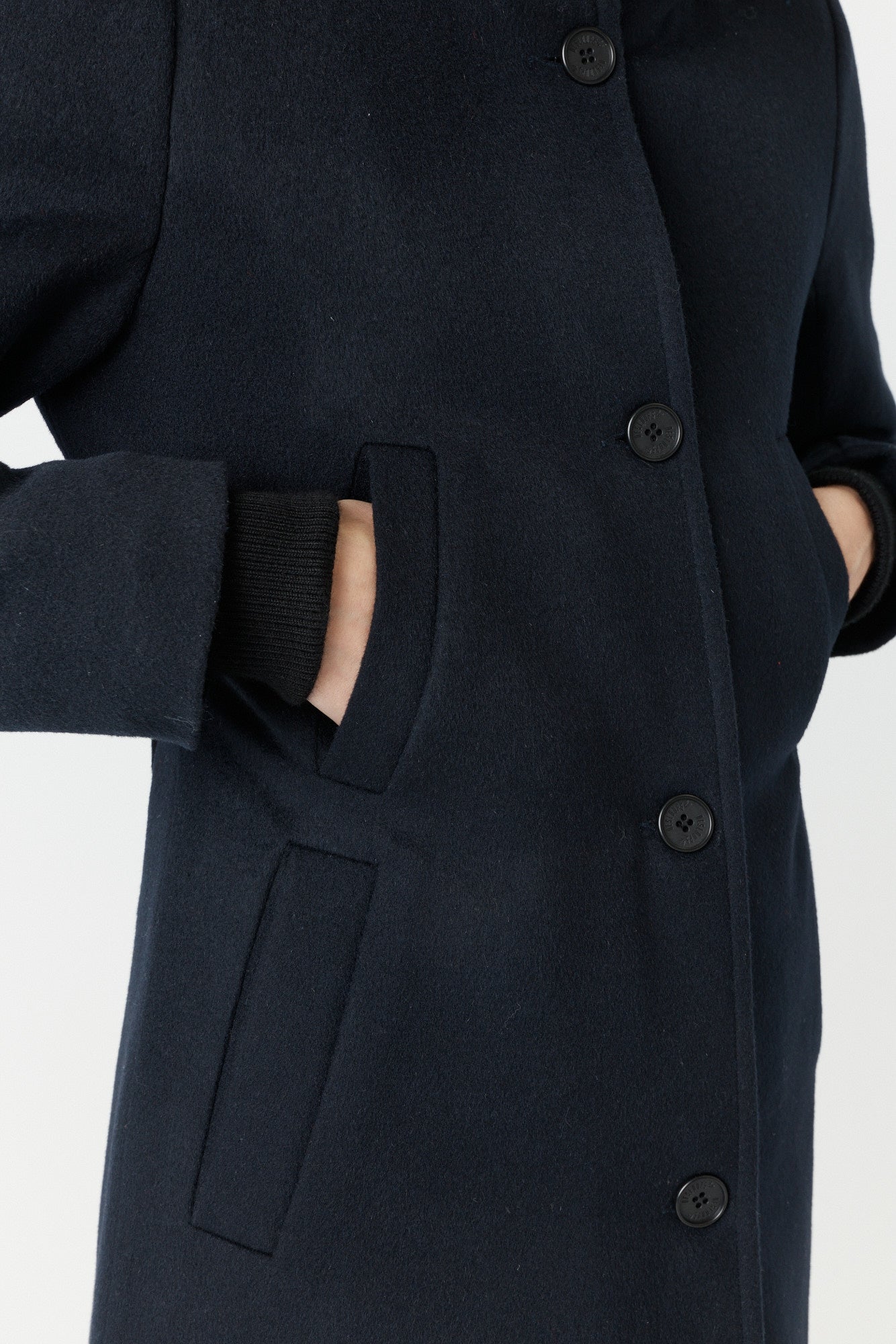 Desloups manteau d'hiver pour femme classique ajusté avec fermoir en 100% laine doublé