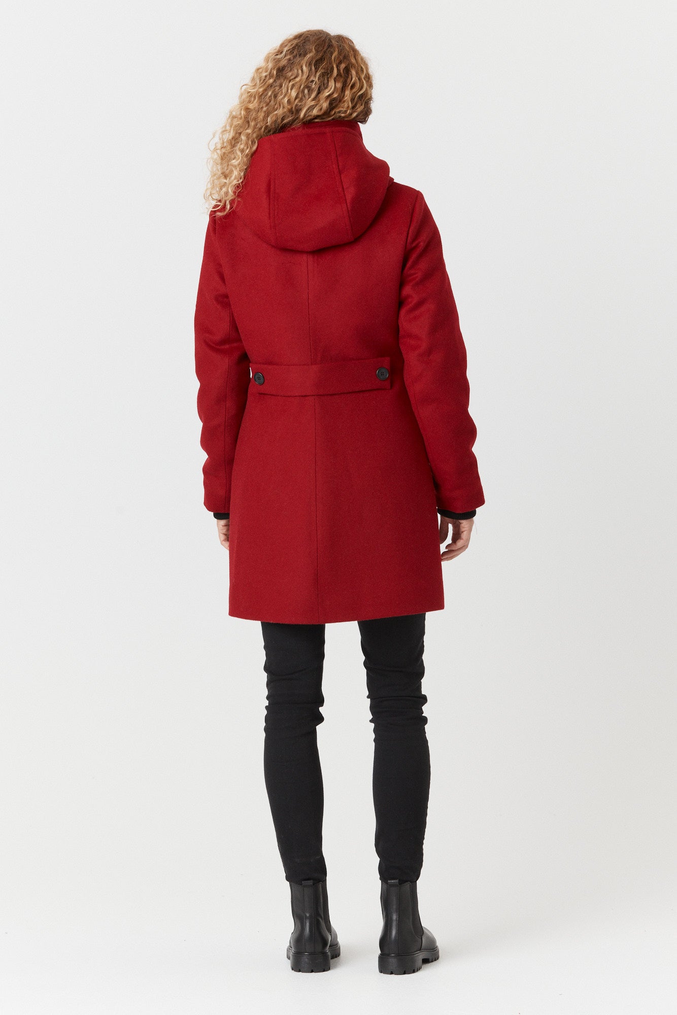 Desloups manteau d'hiver pour femme classique ajusté avec fermoir en 100% laine doublé