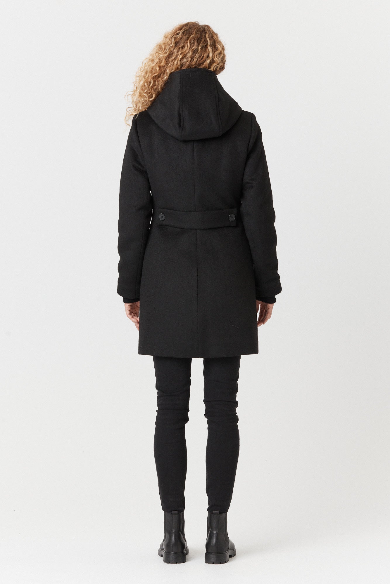 Desloups manteau d'hiver pour femme classique ajusté avec fermoir en 100% laine doublé