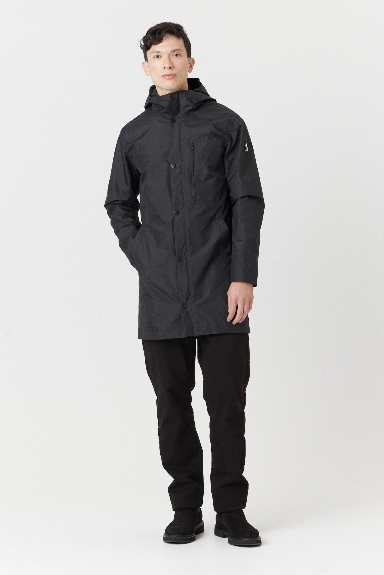 Desloups manteau mi-saison imperméable urbain avec capuchon pour homme