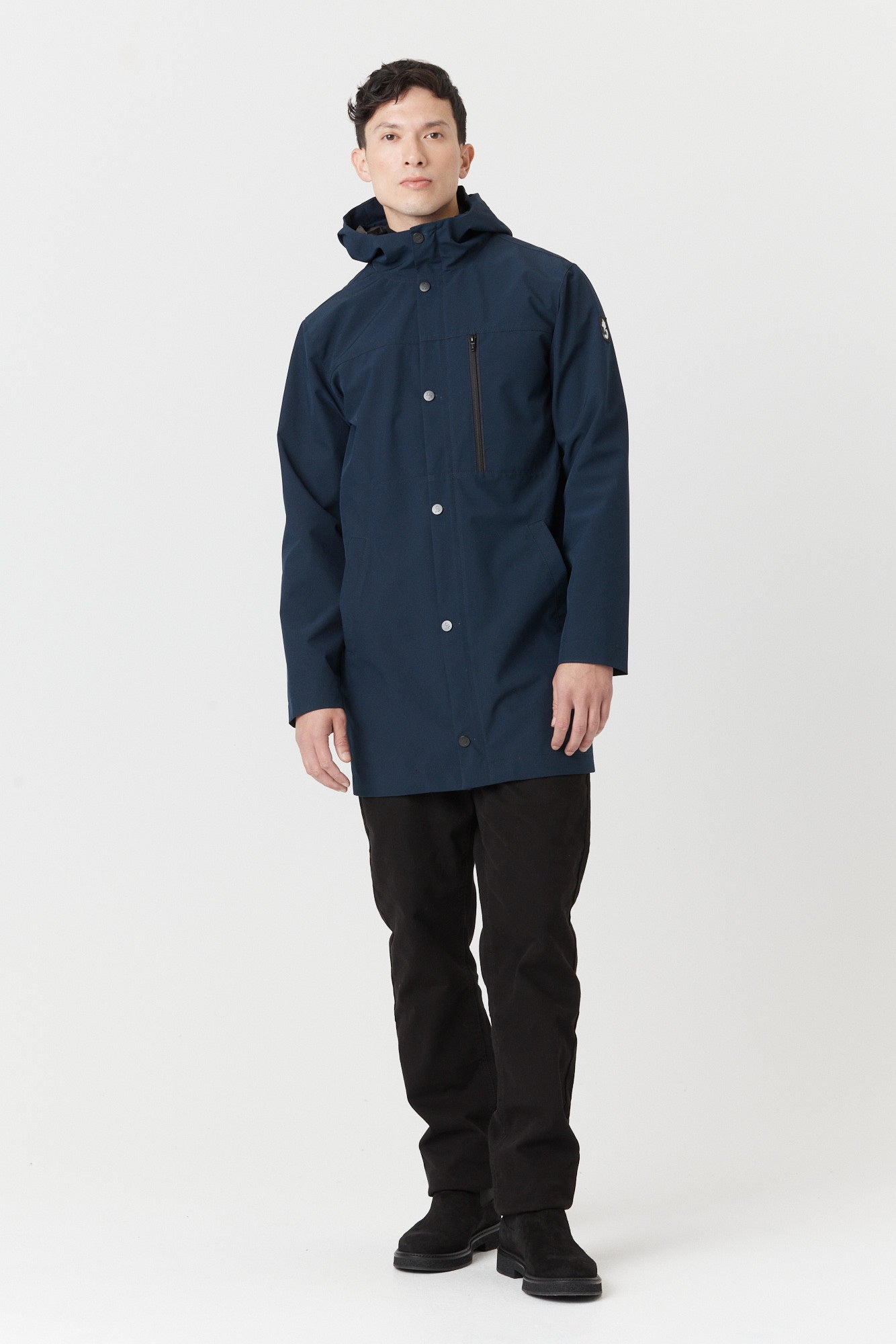 Desloups manteau mi-saison imperméable urbain avec capuchon pour homme