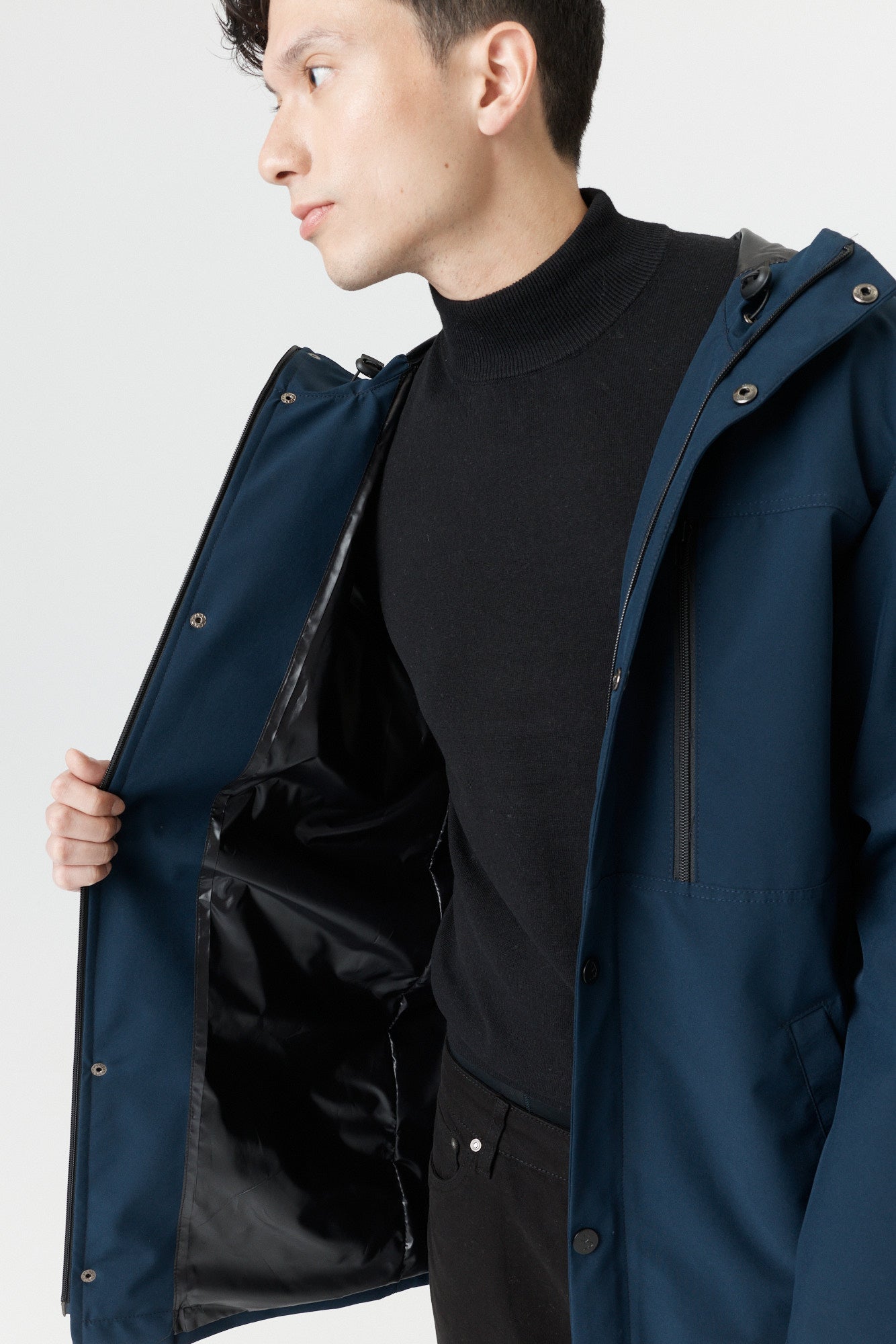 Desloups manteau mi-saison imperméable urbain avec capuchon pour homme