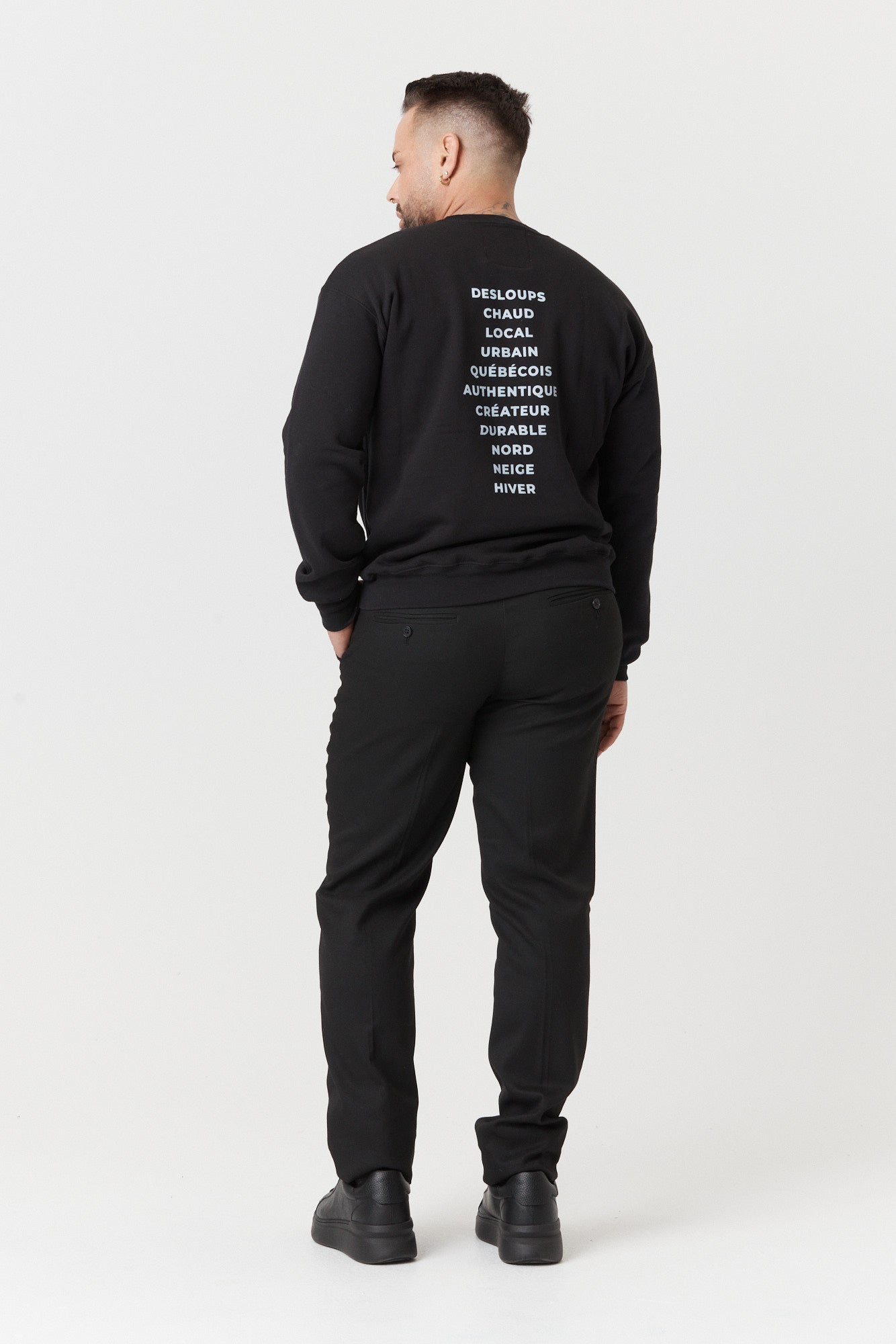 Desloups Round neck quilted sweater - Unisex - Black
