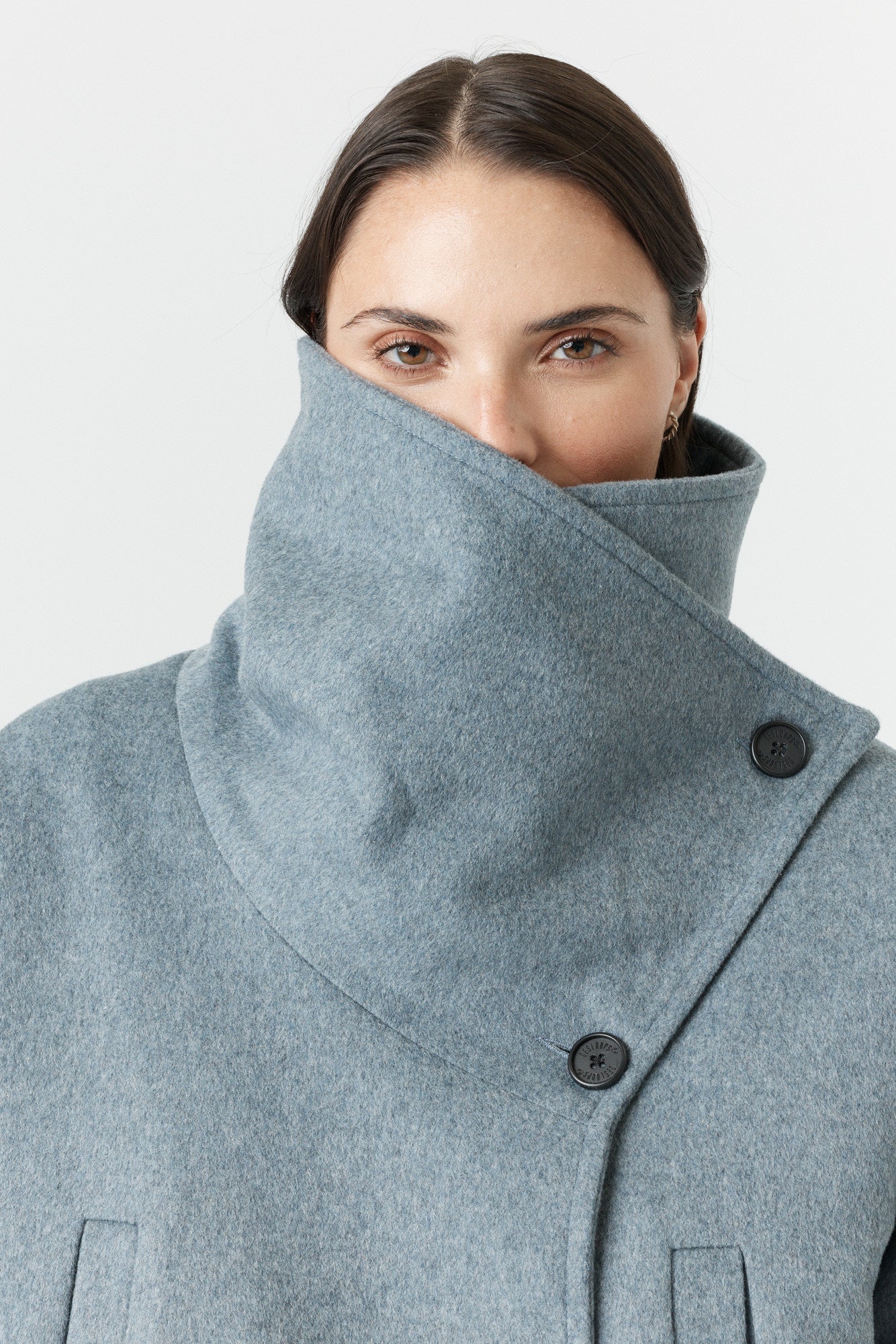 Desloups manteau d'hiver femme oversize double boutonnage en 100% laine et doublé